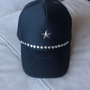 Black stud baseball cap